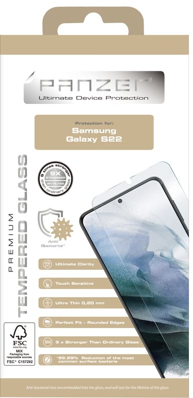 Panzer herdet skjermbeskytter til Samsung Galaxy S22