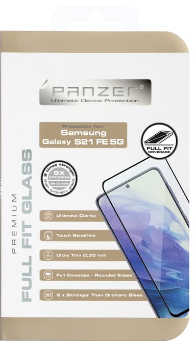 Panzer Full-Fit Samsung Galaxy S21 FE skjermbeskytter (sort)