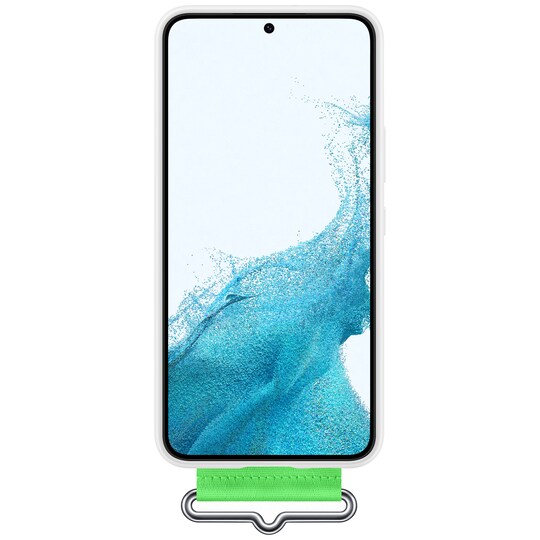 Samsung S22 silikondeksel med reim (hvit)