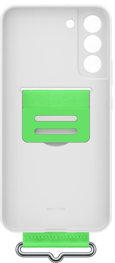 Samsung S22+ silikondeksel med stropp (hvit)