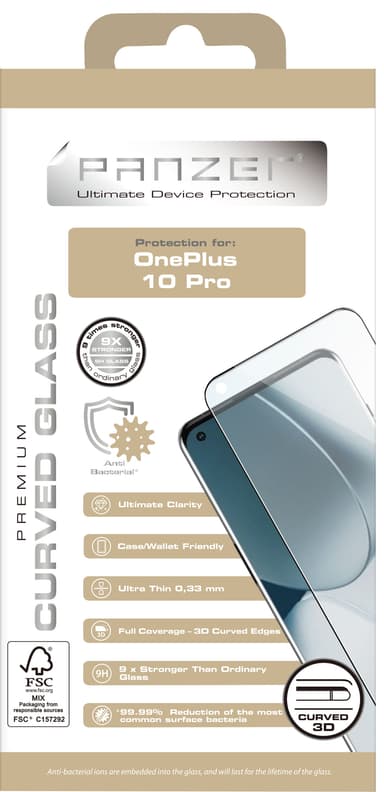 Panzer Curved One Plus 10 Pro/11 skjermbeskytter