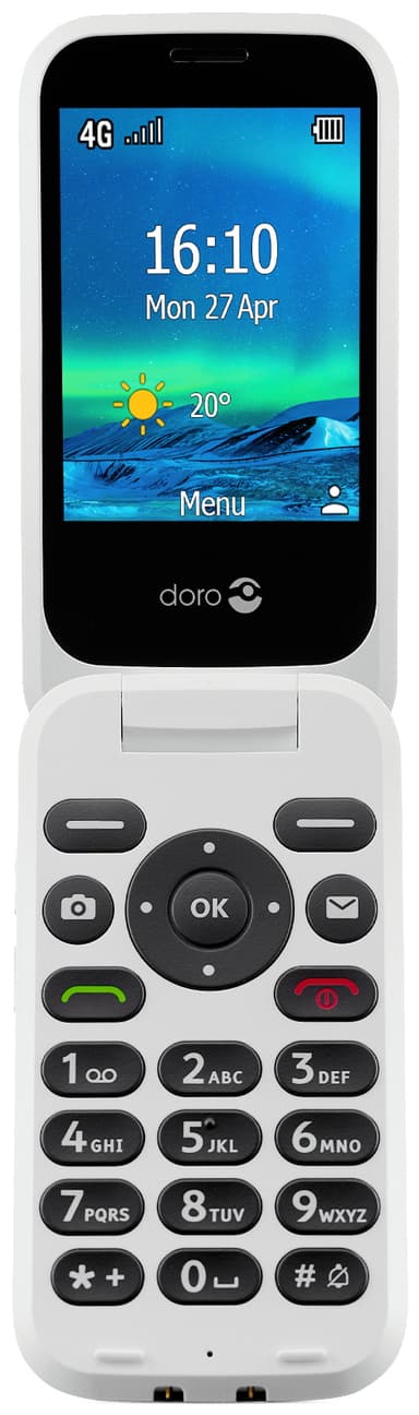 Doro 6881 mobiltelefon (rød/hvit)