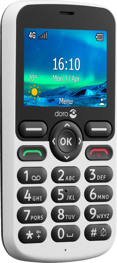 Doro 5861 mobiltelefon (sort/hvit)