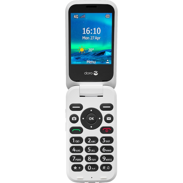 Doro 6821 mobiltelefon (sort/hvit)