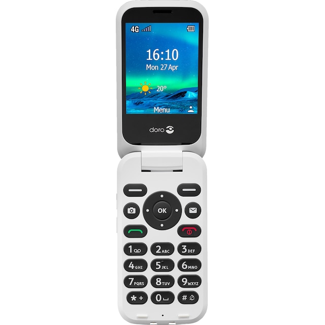 Doro 6821 mobiltelefon (rød/hvit)
