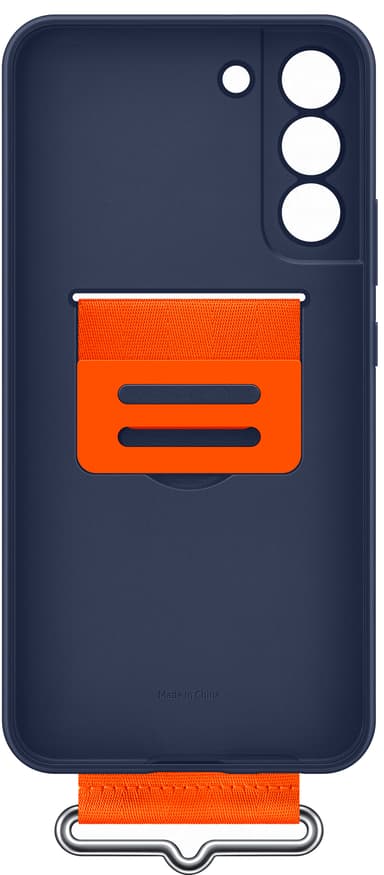 Samsung S22+ silikondeksel med stropp (navy)