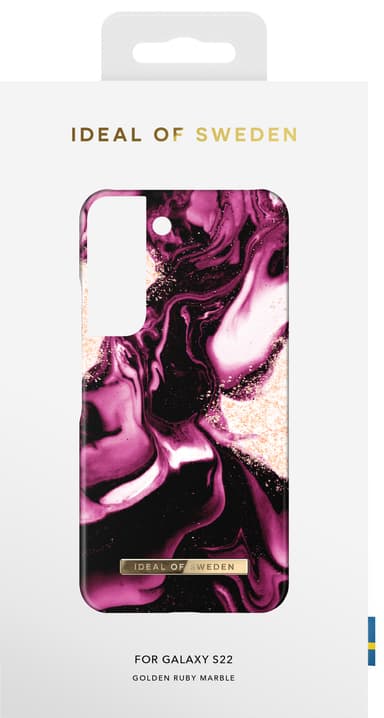 iDeal fashiondeksel til Samsung Galaxy S22 (golden ruby marble)