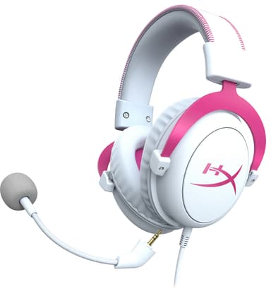 HyperX Cloud II gaming headset (hvit/rosa)