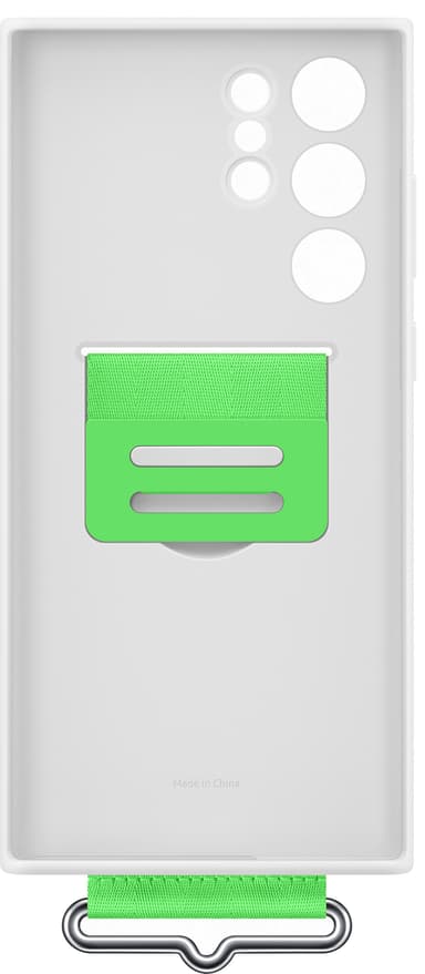 Samsung S22 Ultra silikondeksel med stropp (hvit)