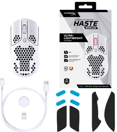 HyperX Pulsefire Haste Wireless gamingmus (hvit)