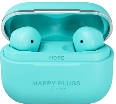 Happy Plugs Hope helt trådløse in-ear hodetelefoner (turkis)