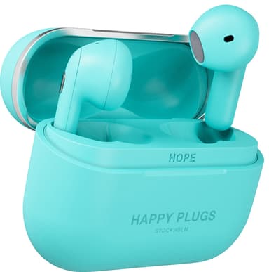 Happy Plugs Hope helt trådløse in-ear hodetelefoner (turkis)