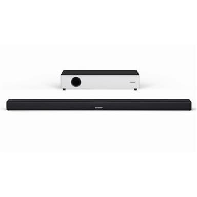 Sharp HT-SBW160 2.1 Ultra Slim Soundbar med Flat Wireless Subwoofer for TV over 40", HDMI ARC/CEC, Aux-in, Optisk, Bluetooth, 90cm, Bord