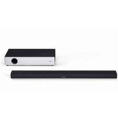Sharp HT-SBW160 2.1 Ultra Slim Soundbar med Flat Wireless Subwoofer for TV over 40", HDMI ARC/CEC, Aux-in, Optisk, Bluetooth, 90cm, Bord