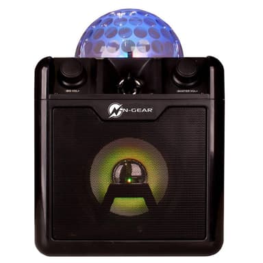 N-Gear Bærbar Bluetooth og Disco Karaoke Høyttaler Disco Block 410 50 W, Bærbar, Trådløs tilkobling, Svart, Bluetooth