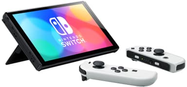 Nintendo Switch OLED gamingkonsoll med hvite Joy-Con-kontroller EU