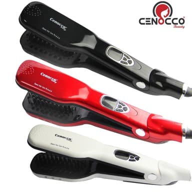 Cenocco Beauty CC-9014: Dampbørste, Steam Straightener, Curly Hair Solution Rød