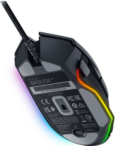 Razer Gaming-mus Basilisk V3, Optisk, 26000 DPI, Svart