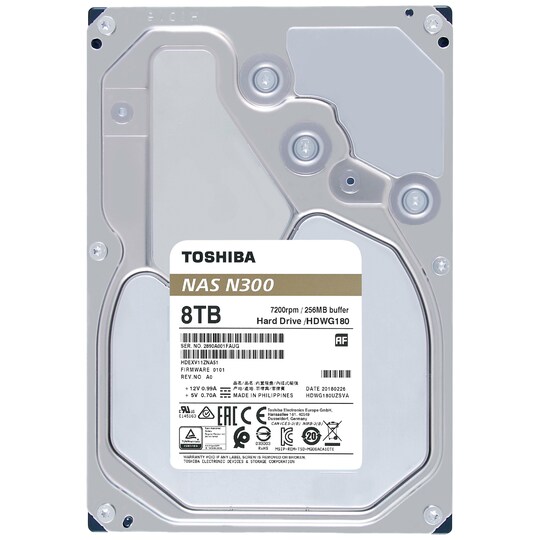 Toshiba N300 3,5" intern harddisk for NAS (8 TB)