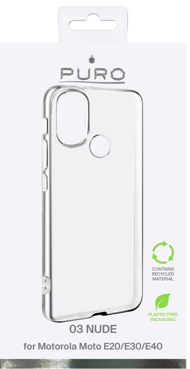 Puro 0.3 Nude Motorola Moto E20/E30/E40 deksel (transparent)