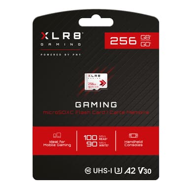 PNY XLR8 Gaming Class 10 U3 V30 microSDXC Flash Memory Card - 256GB