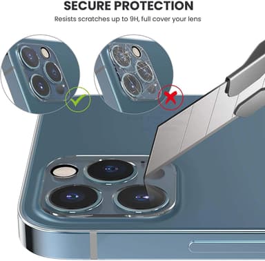 Deksel til kameralinse i herdet glass for iPhone 13 Pro / Max, 2-pakning