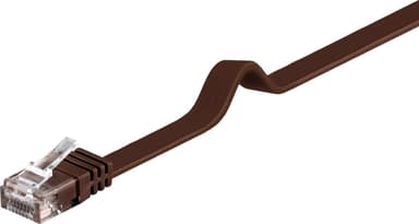Goobay CAT 6 Flat-patch-kabel, U/UTP, mørkebrun