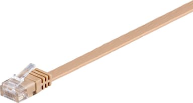 Goobay CAT 6 Flat-patch-kabel, U/UTP, lysebrun