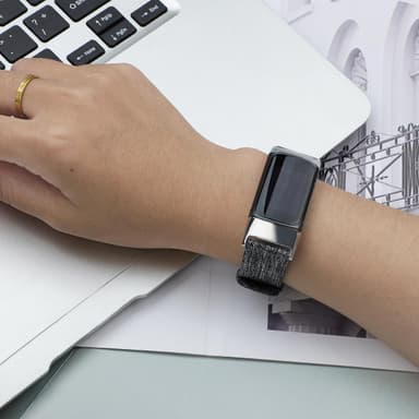 Fitbit Charge 5 armbånd canvas svart / grå (L)
