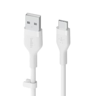 BOOST CHARGE USB-A til USB-C Silicon 2m, Hvit