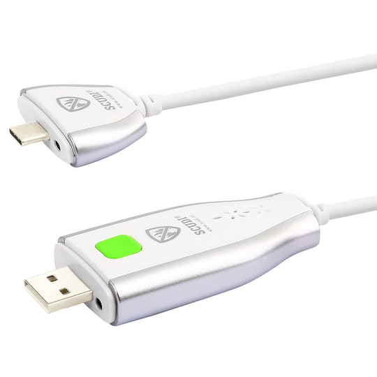 Scudi USB-C veggladerkabel (hvit)