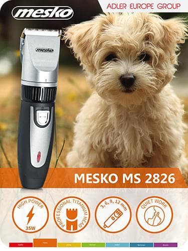 Mesko Hårklipper for kjæledyr MS 2826 Corded/ Cordless, Svart/ sølv