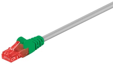 Goobay CAT 6 Crossover-patch-kabel, U/UTP, grå, grønn