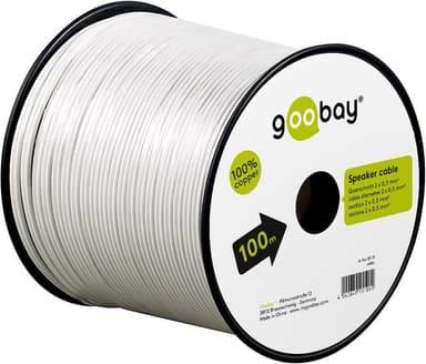 Goobay Høyttalerkabel hvit CU