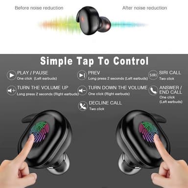 Trådløst Bluetooth-headset In-Ear med ladedeksel