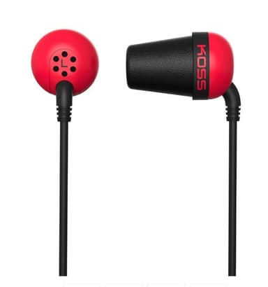 Koss Plug In-ear, 3,5 mm, rød, støyreduksjon,