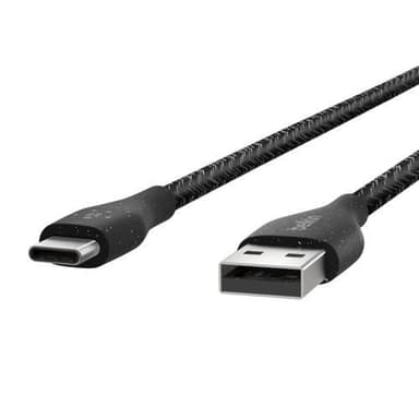 DuraTek Plus USB-C til USB-A-kabel med stropp, 1M, svart