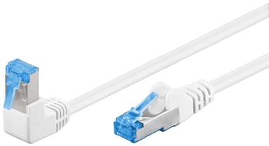 Goobay CAT 6A patchkabel 1x 90° vinklet, S/FTP (PiMF), hvit