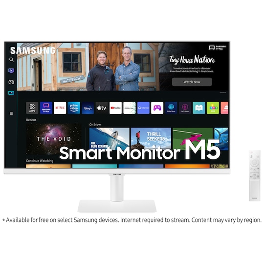 Samsung Smart Monitor M5 27" PC skjerm (hvit)