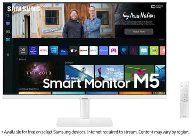 Samsung Smart Monitor M5 27" PC skjerm (hvit)