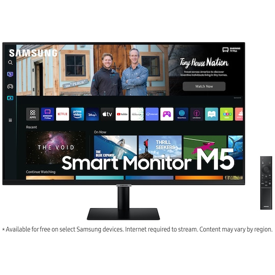 Samsung Smart Monitor M5 27" PC skjerm (sort)