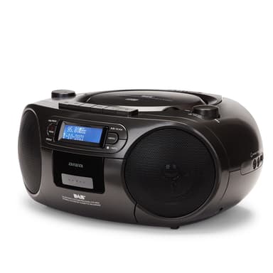 AIWA Boomblaster DAB+, Kassette, Bluetooth og CD Sort