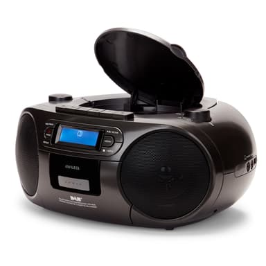 AIWA Boomblaster DAB+, Kassette, Bluetooth og CD Sort