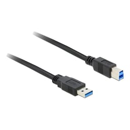 Delock-kabel USB 3.0 Type-A hann> USB 3.0 Type-B hann 0.5 m svart