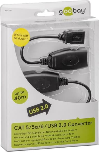 USB 2.0 Hi-Speed skjøtekabel, svart