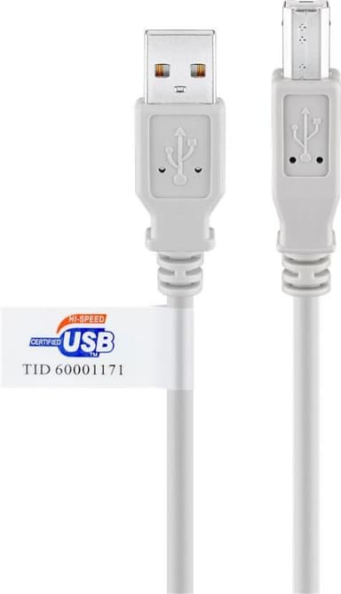 Goobay USB 2.0 Hi-Speed-kabel med USB-sertifikat, grå