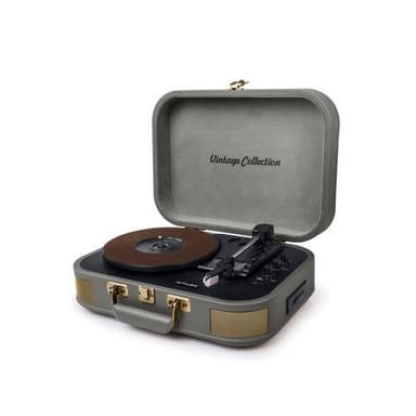 MT-201 BTG Platespiller Stereoanlegg BT USB vintage Tope Grey