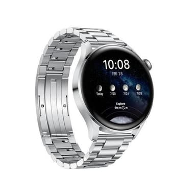 Huawei Watch 3 1,43”, Smartklokke, NFC, GPS (satellitt), AMOLED, Touchscreen, Pulsmåler, Aktivitetsovervåking 24/7, Vanntett, Bluetooth, Wi-Fi, Sølv