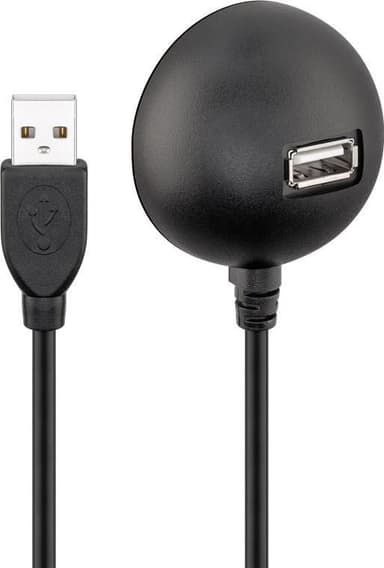 Goobay USB 2.0 Hi-Speed skjøtekabel med bordfot, svart