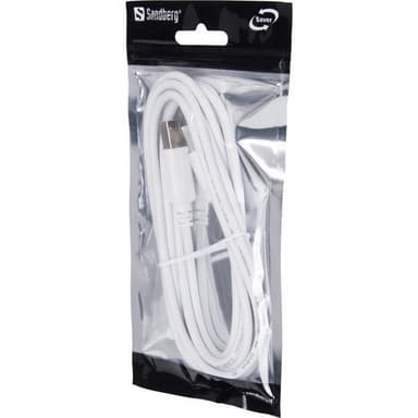 USB 2.0 AB kabelsparer, hvit (2m)
